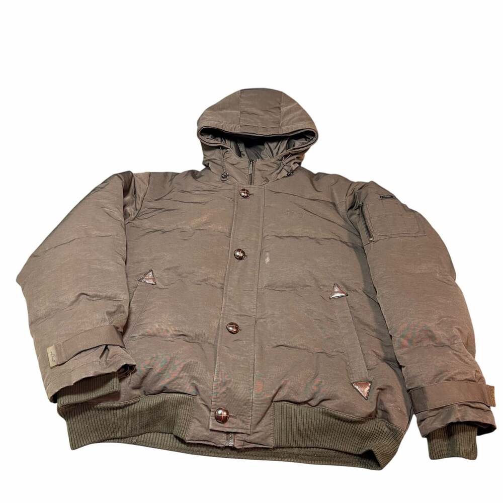 Sean John Puffer Jacket Brown Hooded Winter Coat